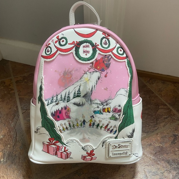 Loungefly Handbags - Loungefly Dr Seuss The Grinch Whoville Christmas Backpack NWT